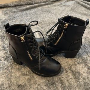 Black high heel boots